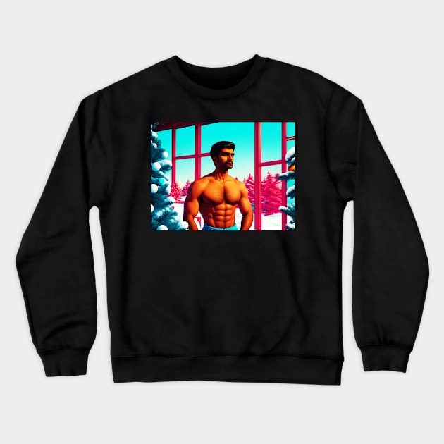 Winter Holiday Hunk 04 Crewneck Sweatshirt by Korey Watkins